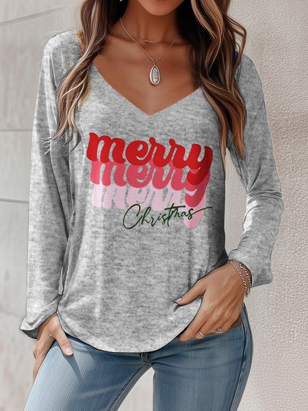 Women's Long Sleeve Tee T-shirt Spring/Fall Text Letters Jersey V Neck Daily Going Out Casual Top, Gray, T-Shirts
Women's Long Sleeve Tee T-shirt Spring/Fall Text Letters Jersey V Neck Daily Going Out Casual Top, Gray, T-Shirts