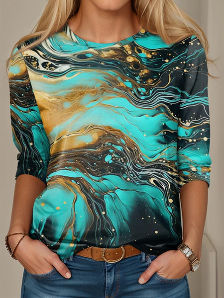 Women's Long Sleeve Tee T-shirt Spring/Fall Abstract Jersey Crew Neck Daily Going Out Casual Top, Green, T-Shirts
Women's Long Sleeve Tee T-shirt Spring/Fall Abstract Jersey Crew Neck Daily Going Out Casual Top, Green, T-Shirts
