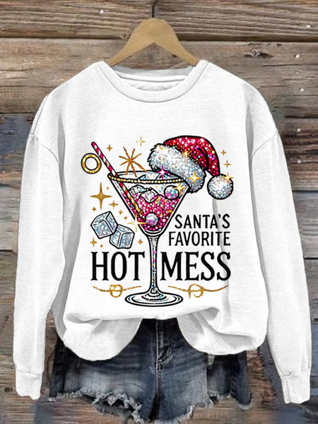 Women's Christmas Santa's Favorite Hot Mess Printed Crew Neck Sweatshirt, White, Hoodies&Sweatshirts
Women's Christmas Santa's Favorite Hot Mess Printed Crew Neck Sweatshirt, White, Hoodies&Sweatshirts