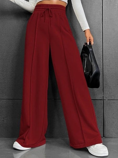 Women's Trousers Wide Leg Pants Daily Going Out Casual Plain Spring/Fall Pants, Wine red, Pants
Women's Trousers Wide Leg Pants Daily Going Out Casual Plain Spring/Fall Pants, Wine red, Pants