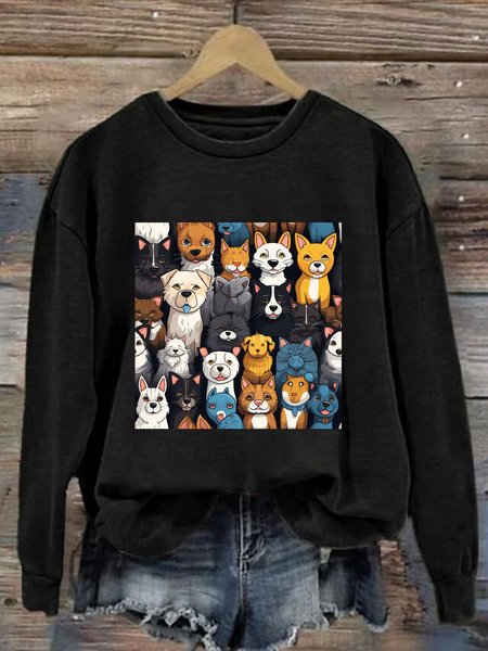 Women's Crew Neck Dog Casual Spring/Fall Long Sleeve Sweatshirt, Black, Sweatshirts & Hoodies
Women's Crew Neck Dog Casual Spring/Fall Long Sleeve Sweatshirt, Black, Sweatshirts & Hoodies