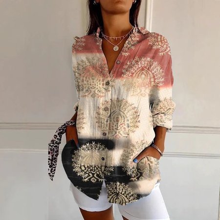 Shirt Collar Long Sleeve Striped Regular Loose Shirt For Women, Multicolor, Shirts
Shirt Collar Long Sleeve Striped Regular Loose Shirt For Women, Multicolor, Shirts