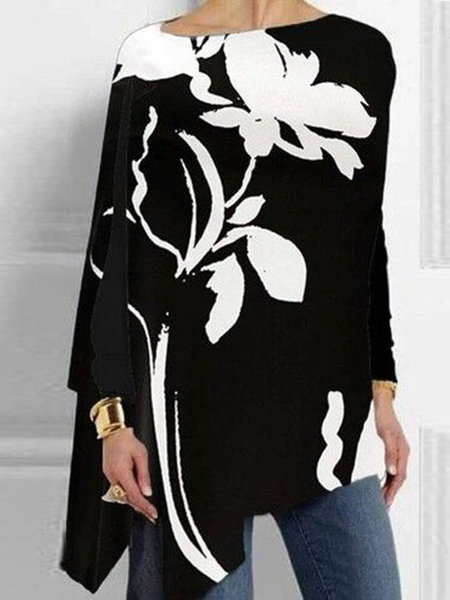 Women's Long Sleeve Blouse Spring/Fall Floral Jersey Crew Neck Daily Going Out Casual Top, Black-white, Shirts
Women's Long Sleeve Blouse Spring/Fall Floral Jersey Crew Neck Daily Going Out Casual Top, Black-white, Shirts