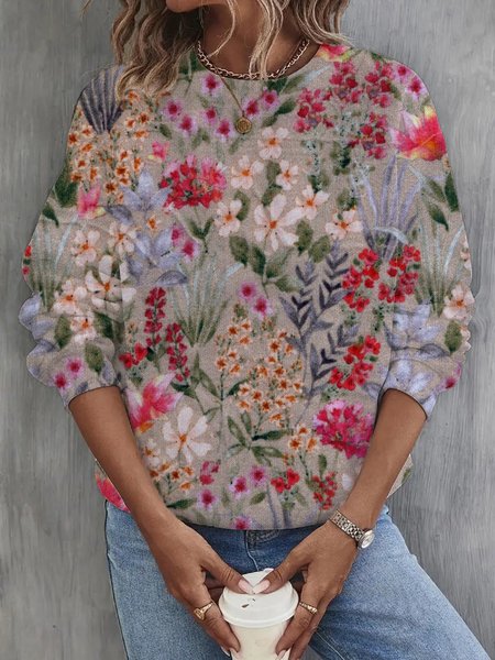 Women's Crew Neck Floral Casual Spring/Fall Cotton Long Sleeve Sweatshirt, Pink, Sweatshirts & Hoodies
Women's Crew Neck Floral Casual Spring/Fall Cotton Long Sleeve Sweatshirt, Pink, Sweatshirts & Hoodies