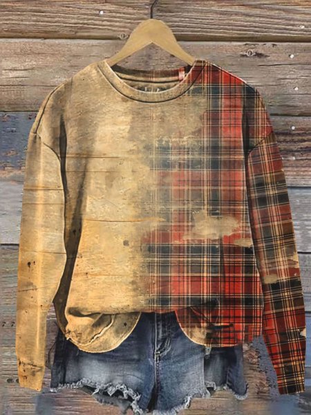 Women's Crew Neck Plaid Casual Spring/Fall Long Sleeve Sweatshirt, Red, Sweatshirts & Hoodies
Women's Crew Neck Plaid Casual Spring/Fall Long Sleeve Sweatshirt, Red, Sweatshirts & Hoodies