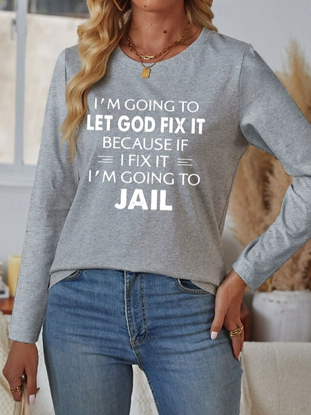 Women's Long Sleeve Tee T-shirt Spring/Fall Text Letters Jersey Crew Neck Daily Going Out Casual Top, Gray, T-Shirts
Women's Long Sleeve Tee T-shirt Spring/Fall Text Letters Jersey Crew Neck Daily Going Out Casual Top, Gray, T-Shirts