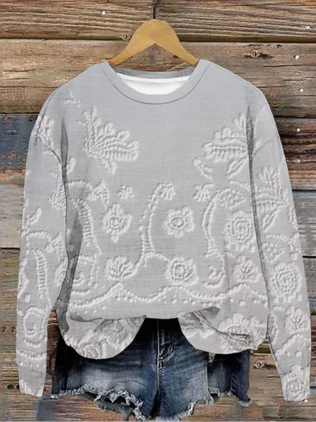 Women's Crew Neck Floral Casual Spring/Fall Long Sleeve Sweatshirt, Gray, Sweatshirts & Hoodies
Women's Crew Neck Floral Casual Spring/Fall Long Sleeve Sweatshirt, Gray, Sweatshirts & Hoodies