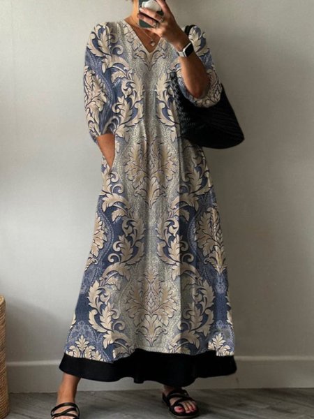 Women's Long Sleeve Spring/Fall Ethnic Jersey Dress V Neck Holiday Going Out Casual Maxi A-Line T-Shirt Dress, Apricot, Dresses
Women's Long Sleeve Spring/Fall Ethnic Jersey Dress V Neck Holiday Going Out Casual Maxi A-Line T-Shirt Dress, Apricot, Dresses
