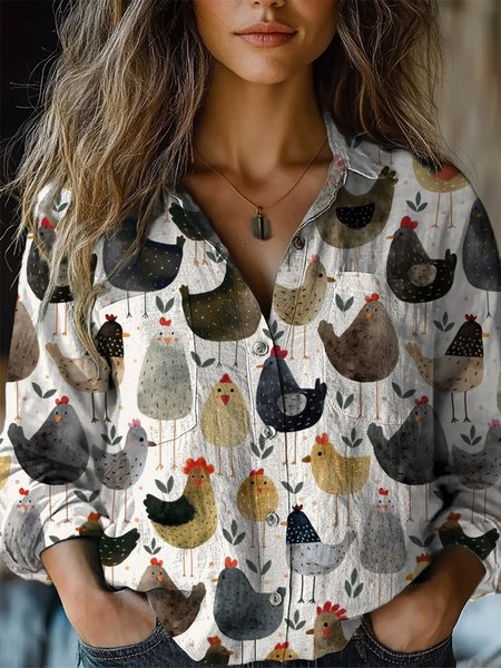 Women's Long Sleeve Shirt Spring/Fall Animal Shirt Collar Holiday Going Out Casual Top, White, Shirts
Women's Long Sleeve Shirt Spring/Fall Animal Shirt Collar Holiday Going Out Casual Top, White, Shirts