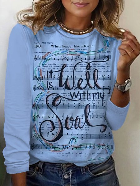Women's Long Sleeve Tee T-shirt Spring/Fall Music Jersey Crew Neck Daily Going Out Casual Top, Blue, T-Shirts
Women's Long Sleeve Tee T-shirt Spring/Fall Music Jersey Crew Neck Daily Going Out Casual Top, Blue, T-Shirts