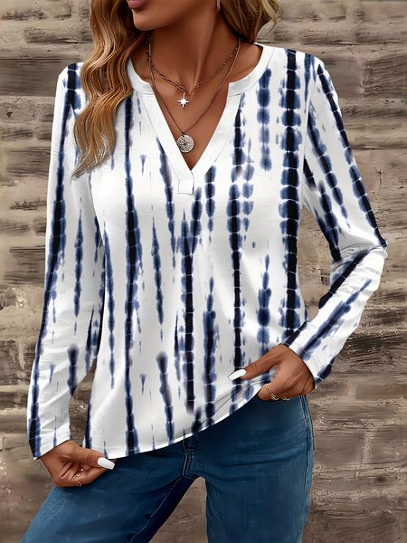 Women's Long Sleeve Blouse Spring/Fall Striped Jersey V Neck Holiday Going Out Vintage Top, White, Shirts
Women's Long Sleeve Blouse Spring/Fall Striped Jersey V Neck Holiday Going Out Vintage Top, White, Shirts