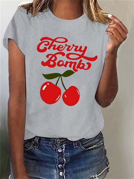 Women's Short Sleeve Tee T-shirt Summer Fruit Cotton-Blend Crew Neck Daily Going Out Casual Top, Gray, T-Shirts
Women's Short Sleeve Tee T-shirt Summer Fruit Cotton-Blend Crew Neck Daily Going Out Casual Top, Gray, T-Shirts