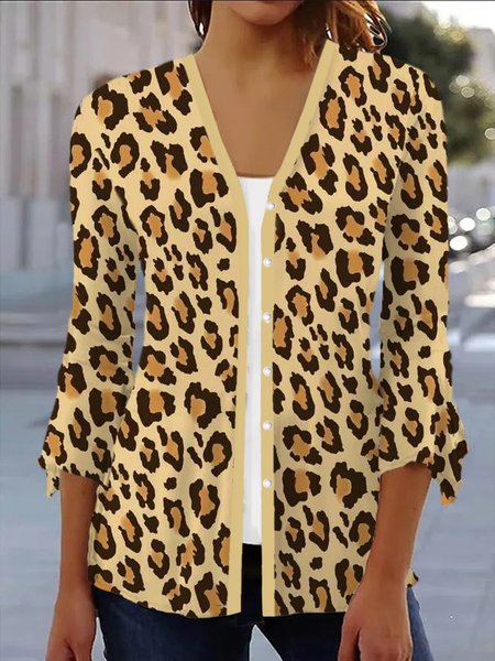 Women's Spring/Fall Outerwear Casual Leopard Jersey Shawl Jacket, Yellow, Coats
Women's Spring/Fall Outerwear Casual Leopard Jersey Shawl Jacket, Yellow, Coats