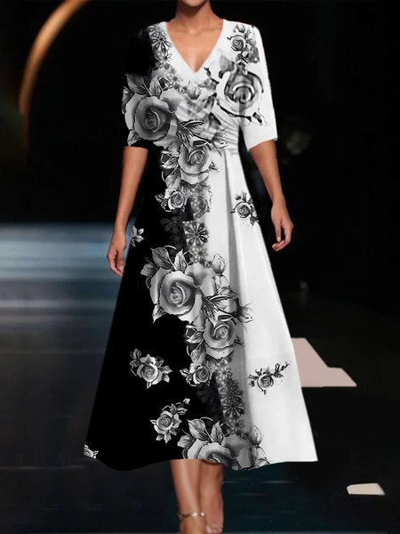 Women's Short Sleeve Summer Floral Dress V Neck Daily Going Out Casual Maxi A-Line, Black-white, Dresses
Women's Short Sleeve Summer Floral Dress V Neck Daily Going Out Casual Maxi A-Line, Black-white, Dresses