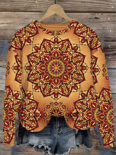 Women's Crew Neck Ethnic Casual Spring/Fall Long Sleeve Sweatshirt, Orange, Sweatshirts & Hoodies
Women's Crew Neck Ethnic Casual Spring/Fall Long Sleeve Sweatshirt, Orange, Sweatshirts & Hoodies
