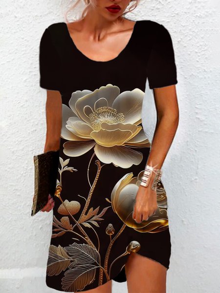 Women's Short Sleeve Summer Floral Jersey Dress Crew Neck Daily Going Out Casual Mini H-Line TUNIC, Black, Dresses
Women's Short Sleeve Summer Floral Jersey Dress Crew Neck Daily Going Out Casual Mini H-Line TUNIC, Black, Dresses