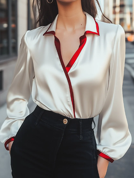Satin Urban Color Block Split Joint Shirt Collar Blouse, As picture, Blouses and Shirts
Satin Urban Color Block Split Joint Shirt Collar Blouse, As picture, Blouses and Shirts
