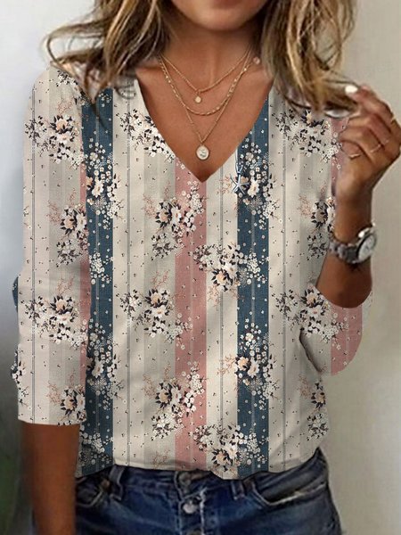 Women's Long Sleeve Tee T-shirt Spring/Fall Floral Jersey V Neck Daily Going Out Casual Top, Apricot, T-Shirts
Women's Long Sleeve Tee T-shirt Spring/Fall Floral Jersey V Neck Daily Going Out Casual Top, Apricot, T-Shirts