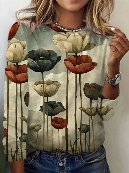 Women's Long Sleeve Tee T-shirt Spring/Fall Floral Jersey Crew Neck Daily Going Out Casual Top, Apricot, T-Shirts
Women's Long Sleeve Tee T-shirt Spring/Fall Floral Jersey Crew Neck Daily Going Out Casual Top, Apricot, T-Shirts