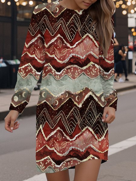 Women's Long Sleeve Spring/Fall Geometric Dress Crew Neck Daily Going Out Casual Mini H-Line Hip Skirt, Wine red, Dresses
Women's Long Sleeve Spring/Fall Geometric Dress Crew Neck Daily Going Out Casual Mini H-Line Hip Skirt, Wine red, Dresses