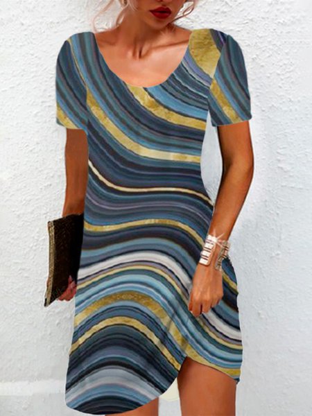 Women's Short Sleeve Summer Geometric Jersey Dress Crew Neck Daily Going Out Casual Mini H-Line T-Shirt Dress, Blue, Dresses
Women's Short Sleeve Summer Geometric Jersey Dress Crew Neck Daily Going Out Casual Mini H-Line T-Shirt Dress, Blue, Dresses
