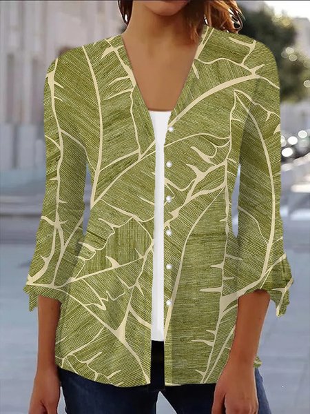 Women's Spring/Fall Outerwear Casual Leaf Floral Jersey Shawl Jacket, Green, Coats
Women's Spring/Fall Outerwear Casual Leaf Floral Jersey Shawl Jacket, Green, Coats