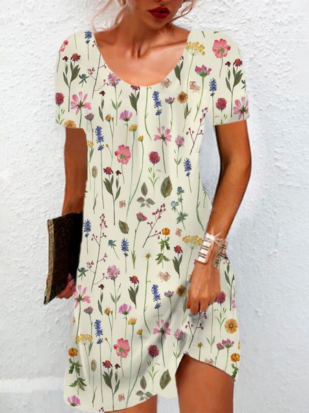 Women's Short Sleeve Summer Floral Jersey Dress Crew Neck Daily Going Out Casual Mini H-Line T-Shirt Dress, Apricot, Dresses
Women's Short Sleeve Summer Floral Jersey Dress Crew Neck Daily Going Out Casual Mini H-Line T-Shirt Dress, Apricot, Dresses