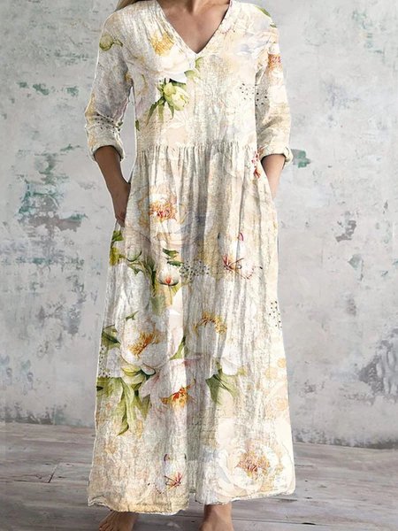 Women's Floral Long Sleeve Spring/Fall Dress V Neck Holiday Vintage Maxi T-Shirt Dress A-Line Dress, As picture, Dresses
Women's Floral Long Sleeve Spring/Fall Dress V Neck Holiday Vintage Maxi T-Shirt Dress A-Line Dress, As picture, Dresses