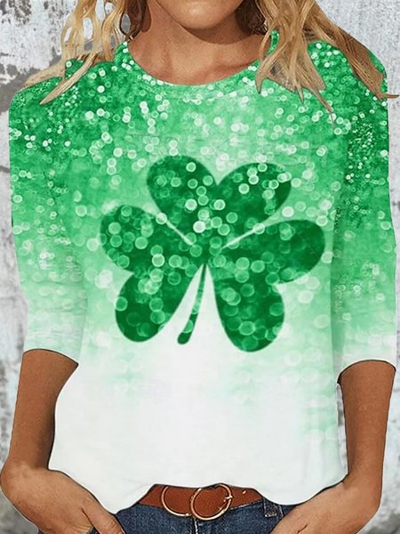 Women's St Patricks Day Shamrock Floral Print Casual Long Sleeve Crew Neck T-Shirt, Green, T-Shirts
Women's St Patricks Day Shamrock Floral Print Casual Long Sleeve Crew Neck T-Shirt, Green, T-Shirts