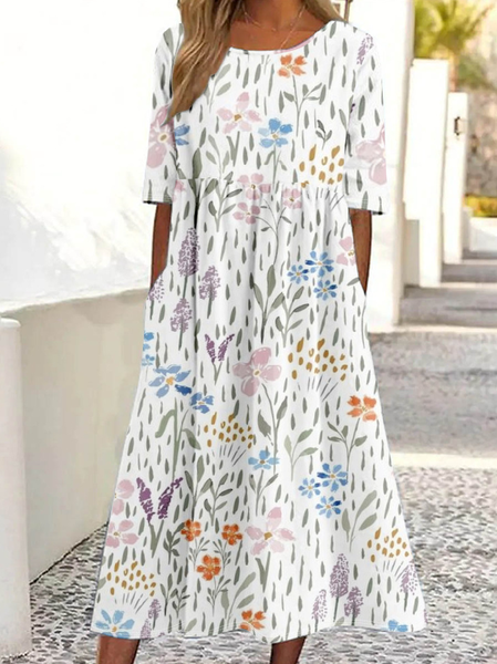 Women 3D Floral Printing Crew Neck Half Sleeve Comfy Vintage Maxi Dress, As picture, Dresses
Women 3D Floral Printing Crew Neck Half Sleeve Comfy Vintage Maxi Dress, As picture, Dresses