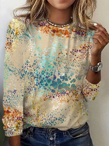Women's Long Sleeve Tee T-shirt Spring/Fall Abstract Jersey Crew Neck Daily Going Out Casual Top, Apricot, T-Shirts
Women's Long Sleeve Tee T-shirt Spring/Fall Abstract Jersey Crew Neck Daily Going Out Casual Top, Apricot, T-Shirts