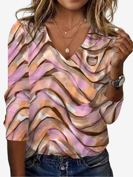Women's Long Sleeve Tee T-shirt Spring/Fall Geometric Jersey V Neck Daily Going Out Casual Top, Pink, T-Shirts
Women's Long Sleeve Tee T-shirt Spring/Fall Geometric Jersey V Neck Daily Going Out Casual Top, Pink, T-Shirts