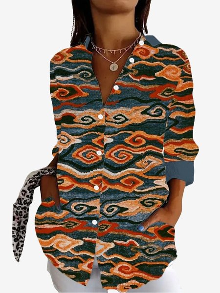 Women's Long Sleeve Shirt Spring/Fall Abstract Shirt Collar Daily Going Out Casual Top, Orange, Shirts
Women's Long Sleeve Shirt Spring/Fall Abstract Shirt Collar Daily Going Out Casual Top, Orange, Shirts