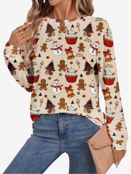 Women's Long Sleeve Tee T-shirt Spring/Fall Christmas Jersey Crew Neck Daily Going Out Casual Top, Apricot, T-Shirts
Women's Long Sleeve Tee T-shirt Spring/Fall Christmas Jersey Crew Neck Daily Going Out Casual Top, Apricot, T-Shirts