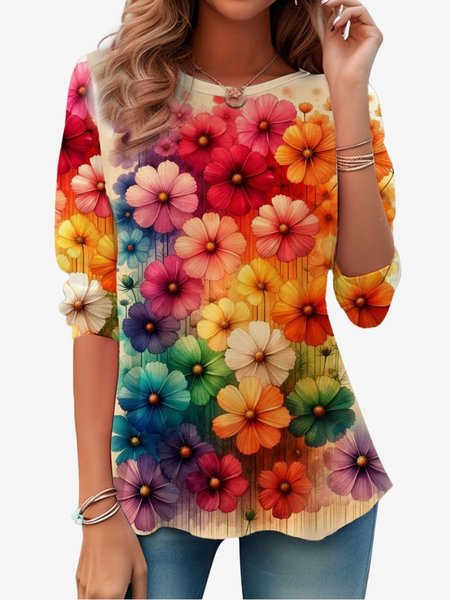 Women's Long Sleeve Tee T-shirt Spring/Fall Floral Jersey Crew Neck Daily Going Out Casual Top, Multicolor, T-Shirts
Women's Long Sleeve Tee T-shirt Spring/Fall Floral Jersey Crew Neck Daily Going Out Casual Top, Multicolor, T-Shirts