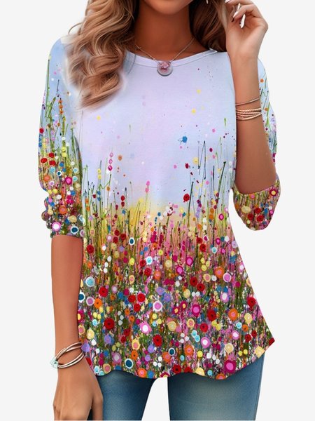Women's Long Sleeve Tee T-shirt Spring/Fall Floral Jersey Crew Neck Daily Going Out Casual Top, Multicolor, T-Shirts
Women's Long Sleeve Tee T-shirt Spring/Fall Floral Jersey Crew Neck Daily Going Out Casual Top, Multicolor, T-Shirts