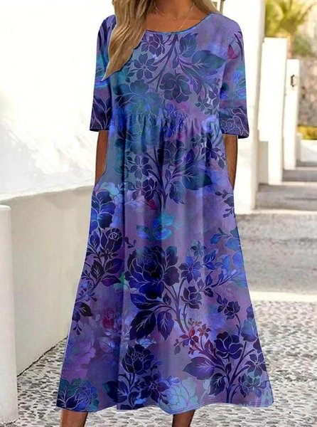 Women's Half Sleeve Summer Floral Dress Crew Neck Daily Going Out Vintage Maxi Shirt Dress A-Line Dress, Purple, Dresses
Women's Half Sleeve Summer Floral Dress Crew Neck Daily Going Out Vintage Maxi Shirt Dress A-Line Dress, Purple, Dresses