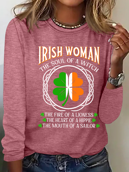 Irish Woman Fire Of A Lioness Heart Of A Hippie - Funny St Patrick's Day Casual Long Sleeve Shirt, Watermelon, Long sleeves
Irish Woman Fire Of A Lioness Heart Of A Hippie - Funny St Patrick's Day Casual Long Sleeve Shirt, Watermelon, Long sleeves