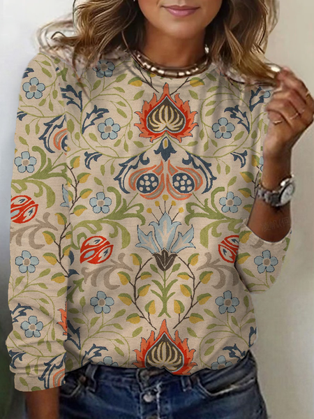 Women's Long Sleeve Tee T-shirt Spring/Fall Floral Jersey Crew Neck Daily Going Out Casual Top, Khaki, T-Shirts
Women's Long Sleeve Tee T-shirt Spring/Fall Floral Jersey Crew Neck Daily Going Out Casual Top, Khaki, T-Shirts