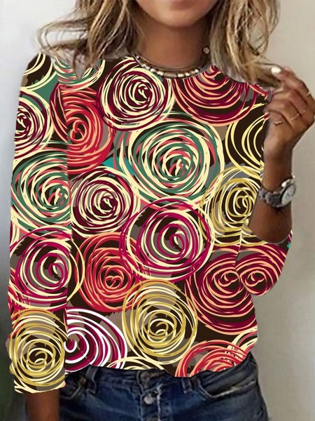 Women's Long Sleeve Tee T-shirt Spring/Fall Abstract Crew Neck Casual Top, Multicolor, T-Shirts
Women's Long Sleeve Tee T-shirt Spring/Fall Abstract Crew Neck Casual Top, Multicolor, T-Shirts