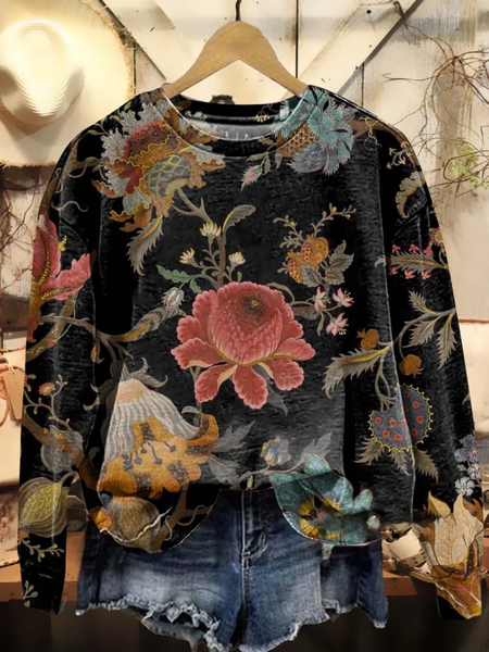 Women's Crew Neck Floral Printing Casual Spring/Fall Long Sleeve Sweatshirt, As picture, Sweatshirts & Hoodies
Women's Crew Neck Floral Printing Casual Spring/Fall Long Sleeve Sweatshirt, As picture, Sweatshirts & Hoodies