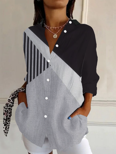 Women's Long Sleeve Shirt Spring/Fall Striped Buckle Shirt Collar Daily Going Out Casual Top, As picture, Shirts
Women's Long Sleeve Shirt Spring/Fall Striped Buckle Shirt Collar Daily Going Out Casual Top, As picture, Shirts