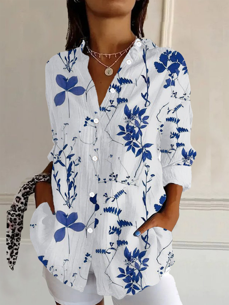 Women's Long Sleeve Shirt Spring/Fall Floral Buckle Shirt Collar Daily Going Out Casual Top, White, Shirts
Women's Long Sleeve Shirt Spring/Fall Floral Buckle Shirt Collar Daily Going Out Casual Top, White, Shirts