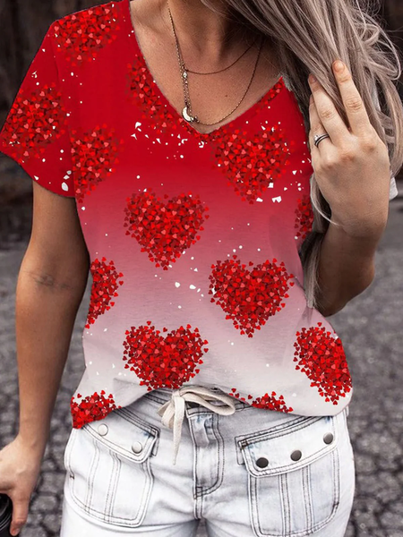 Women's Short Sleeve Tee T-shirt Summer Ombre Printing V Neck Casual Top Graphic Tee, Red, T-Shirts
Women's Short Sleeve Tee T-shirt Summer Ombre Printing V Neck Casual Top Graphic Tee, Red, T-Shirts