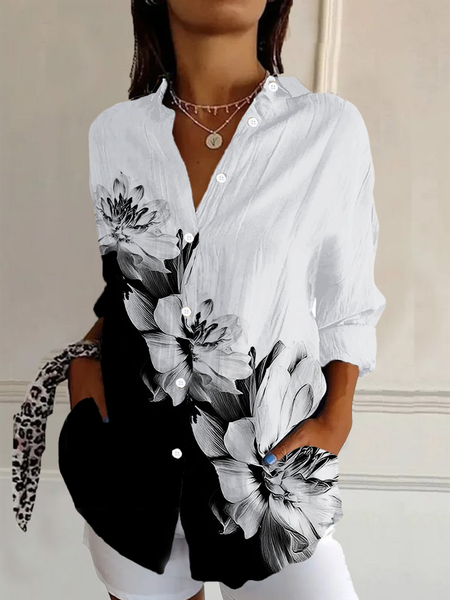 Women's Long Sleeve Shirt Spring/Fall As Picture Floral Buckle Shirt Collar Daily Going Out Casual Top, Blouses
Women's Long Sleeve Shirt Spring/Fall As Picture Floral Buckle Shirt Collar Daily Going Out Casual Top, Blouses