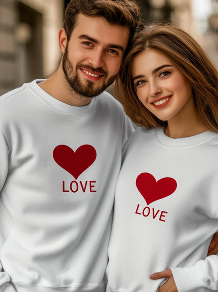 Unisex Casual Loose Valentine's Day Crew Neck Sweatshirt, White, Hoodies&Sweatshirts
Unisex Casual Loose Valentine's Day Crew Neck Sweatshirt, White, Hoodies&Sweatshirts