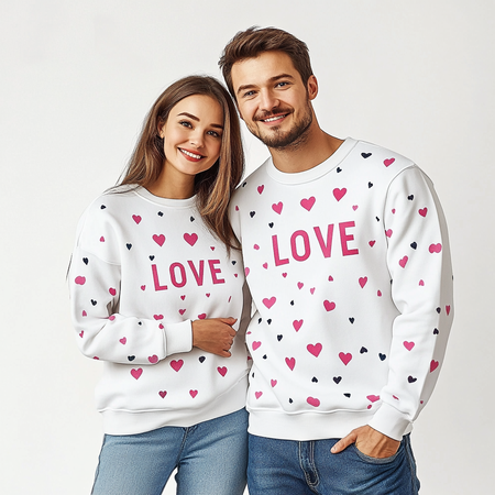 Unisex Casual Loose Valentine's Day Crew Neck Sweatshirt, White, Hoodies&Sweatshirts
Unisex Casual Loose Valentine's Day Crew Neck Sweatshirt, White, Hoodies&Sweatshirts