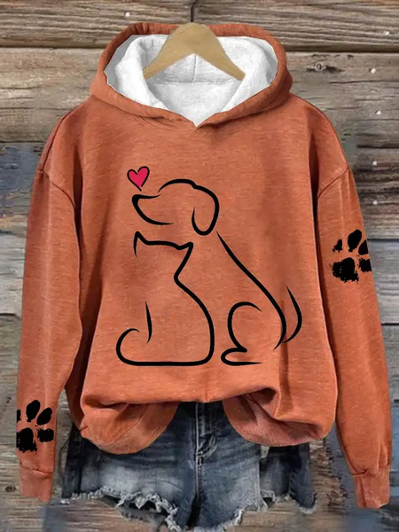 Women's Dog And Love Valentine's Day Loose Casual Hoodie, Orange, Hoodies&Sweatshirts
Women's Dog And Love Valentine's Day Loose Casual Hoodie, Orange, Hoodies&Sweatshirts