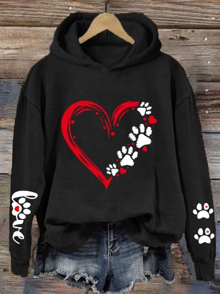Women's Dog Paw Print Love Valentine's Day Loose Casual Hoodie, Black, Hoodies&Sweatshirts
Women's Dog Paw Print Love Valentine's Day Loose Casual Hoodie, Black, Hoodies&Sweatshirts