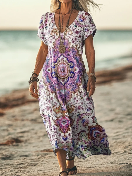 Women's Short Sleeve Summer Purple Floral Printing V Neck Daily Going Out Casual Maxi H-Line T-Shirt Dress Dress, Dresses
Women's Short Sleeve Summer Purple Floral Printing V Neck Daily Going Out Casual Maxi H-Line T-Shirt Dress Dress, Dresses